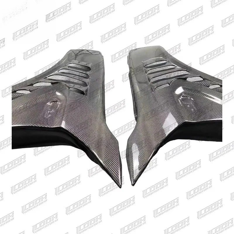 ICOOH Racing for GT-R R35 Carbon Fiber Glossy Black Clear Coated Side Front Fender Vents 2008+ Perfect Fitment